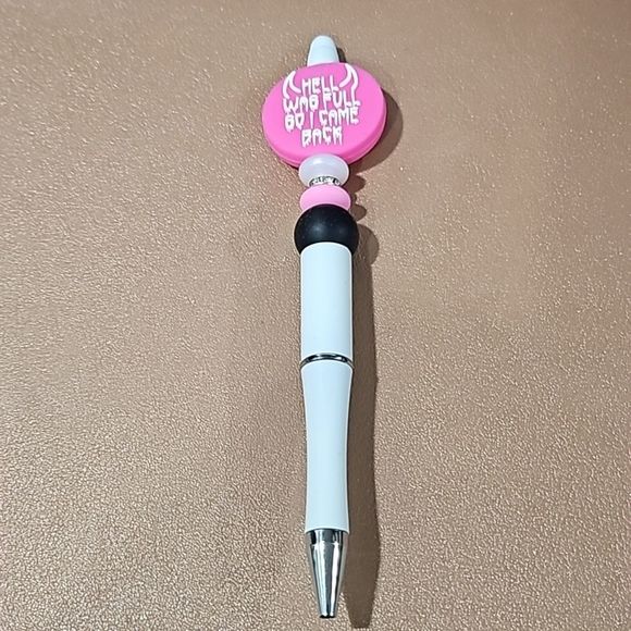 NWOT Hell Was Full So I Came Back White Ball Point Pen- Black  Ink - Picture 1 of 1